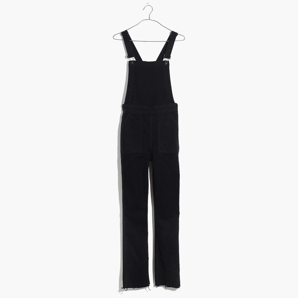 Madewell Black/Washed Skinny Raw Hem Overalls S